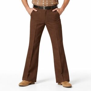 Vintage 80s Wrangler Wrancher Mens Brown Flare Leg Polyester 82BN 36 x 30